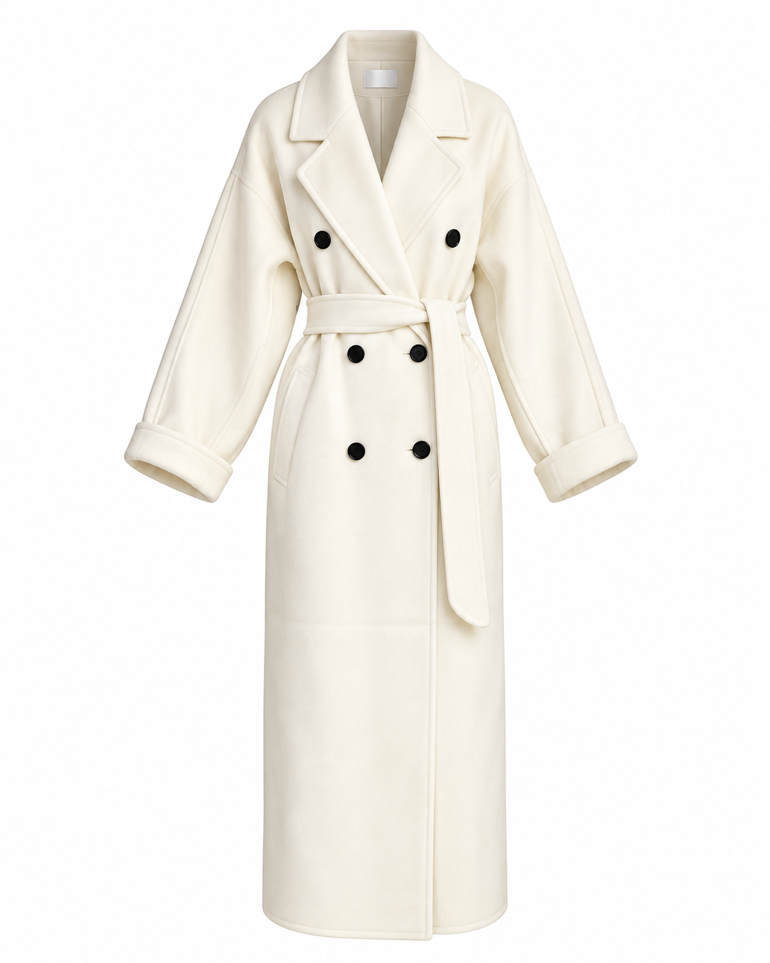 Hand-Crafted Cashmere Double-Cloth Maxi Coat - Ivory