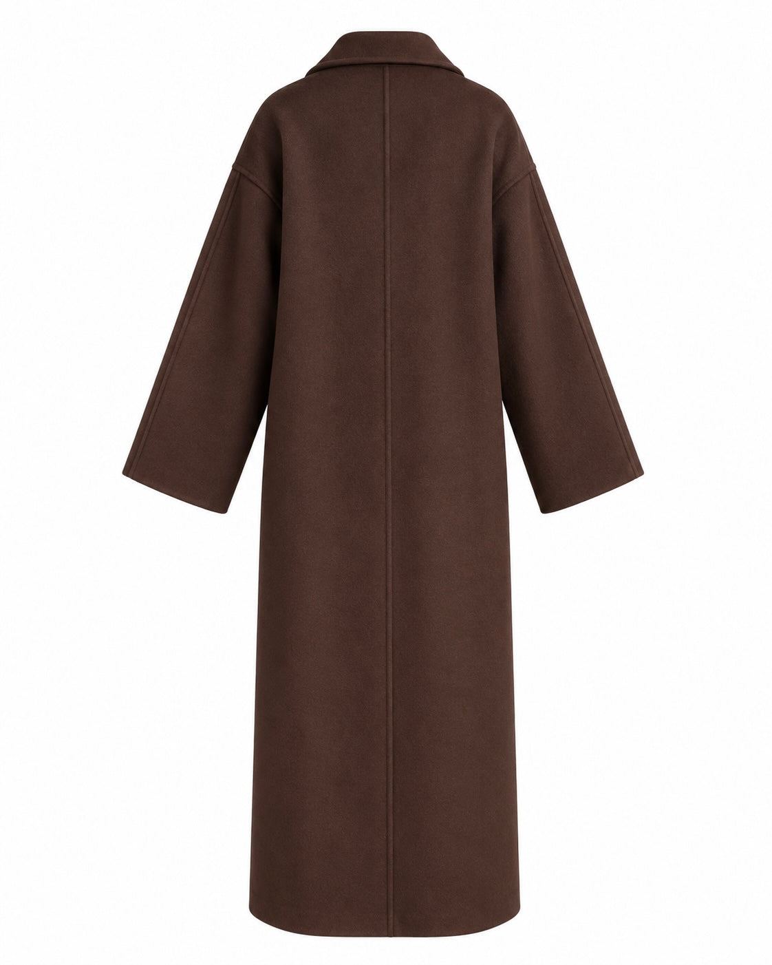 Hand-Crafted Cashmere Double-Cloth Maxi Coat - Chocolate