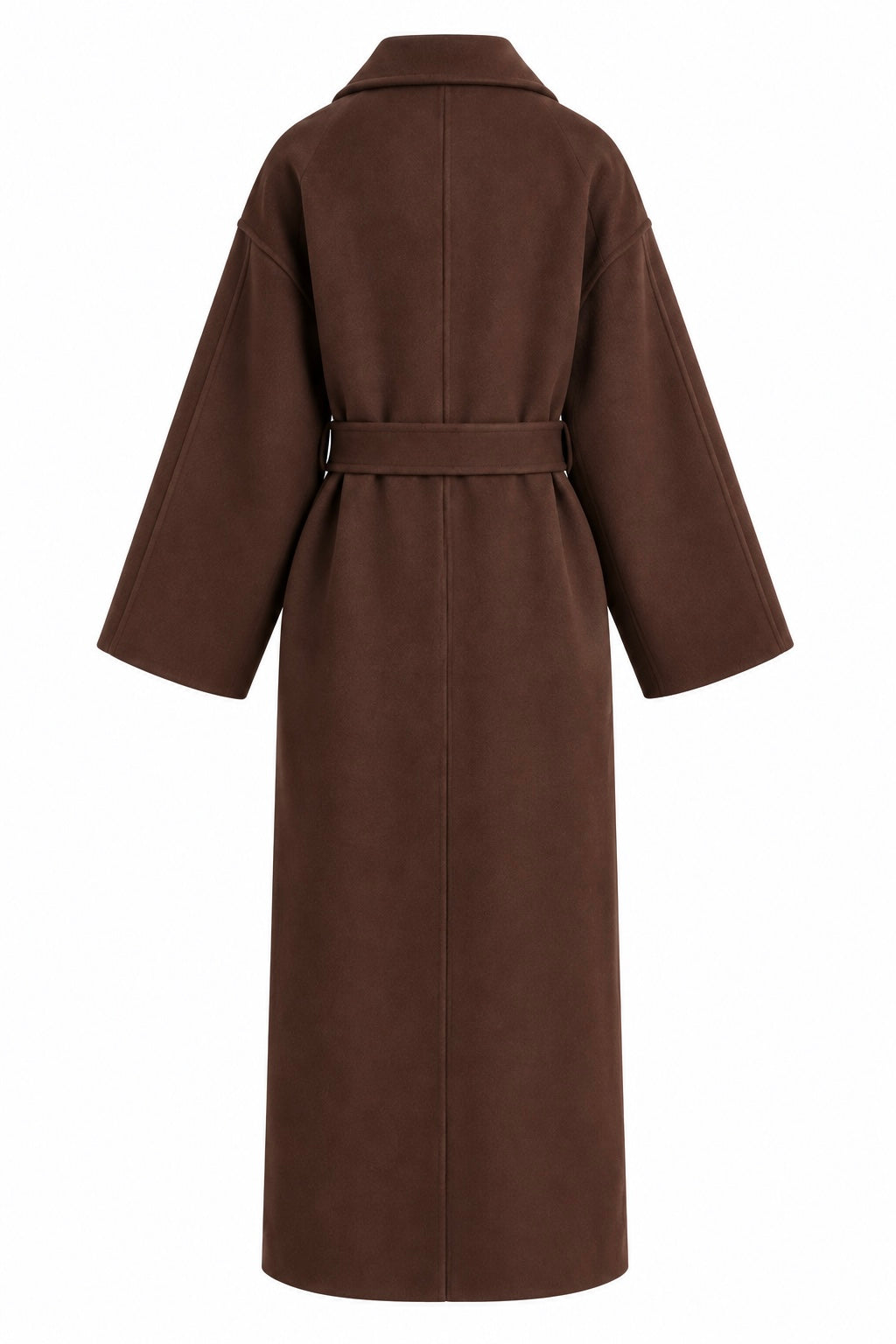 Hand-Crafted Cashmere Double-Cloth Maxi Coat - Chocolate