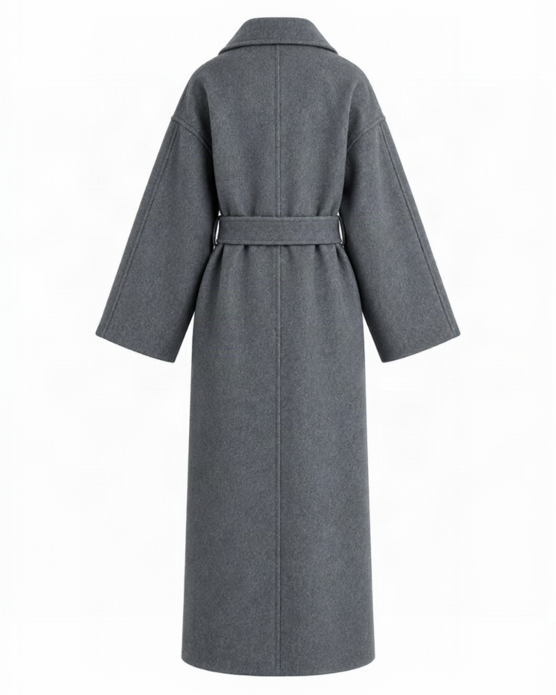 Hand-Crafted Cashmere Double-Cloth Maxi Coat - Grey