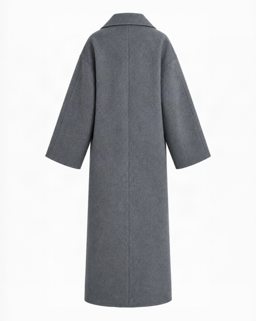 Hand-Crafted Cashmere Double-Cloth Maxi Coat - Grey