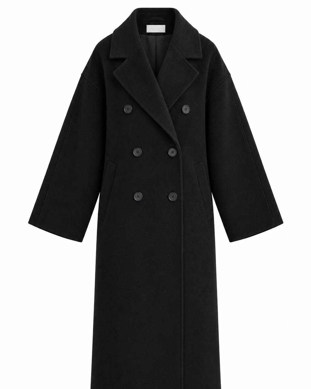 Hand-Crafted Cashmere Double-Cloth Maxi Coat - Black