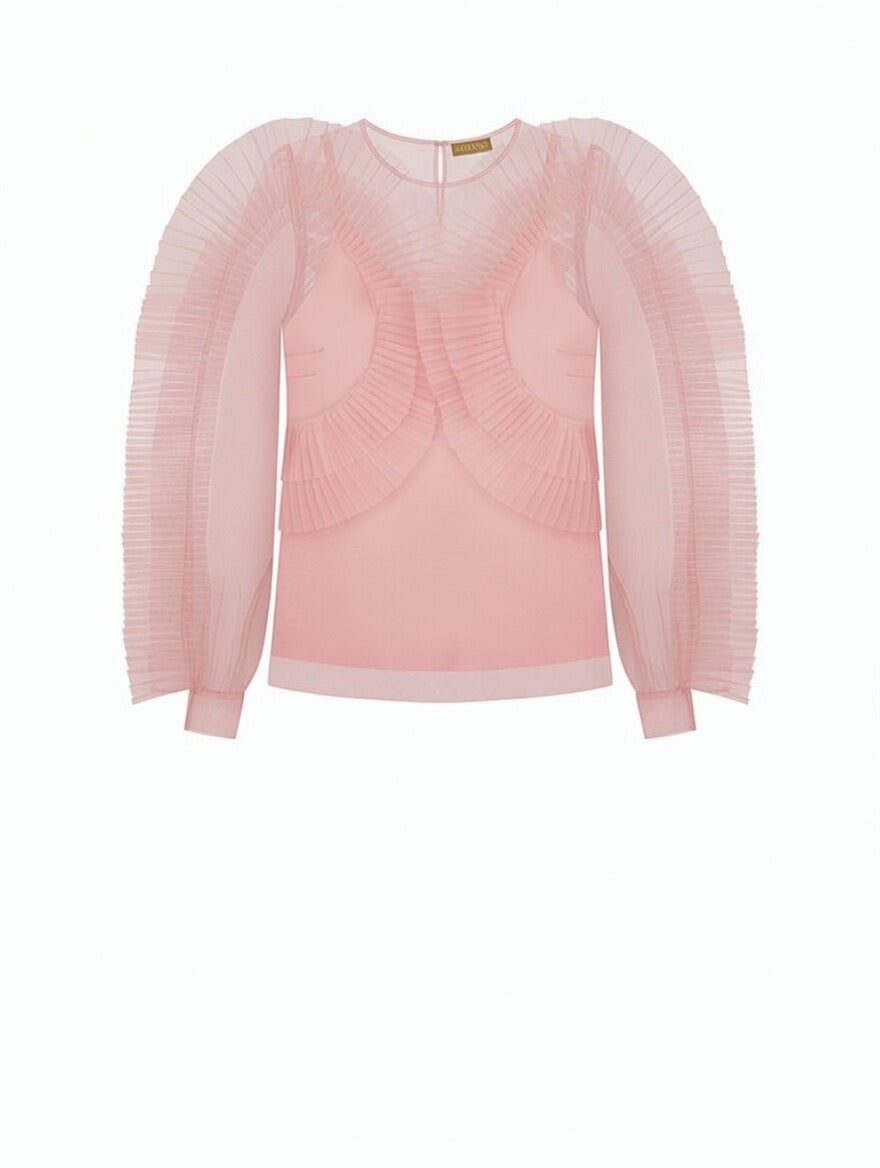 TULLE BLOUSE IN PINK