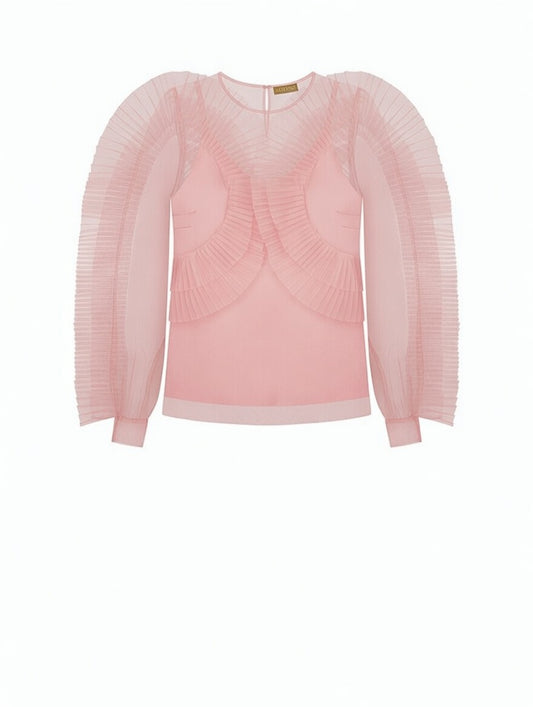 TULLE BLOUSE IN PINK