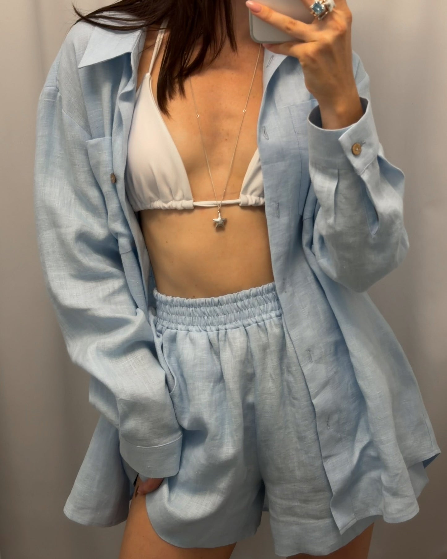 Baby Blue Linen Suit