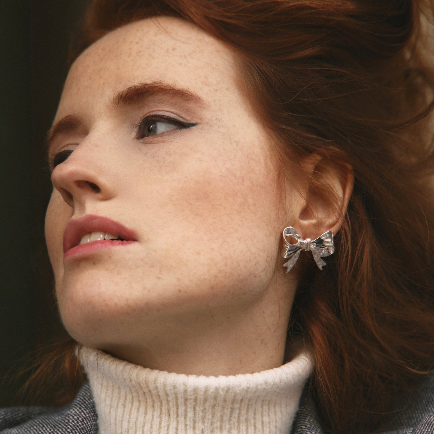 Earrings BOWS platinum Big