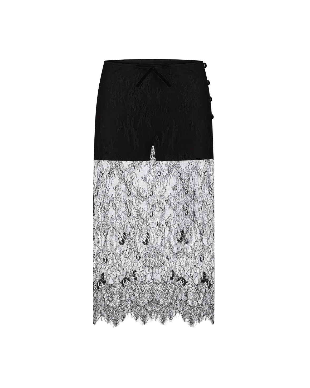 Stretch lace skirt black