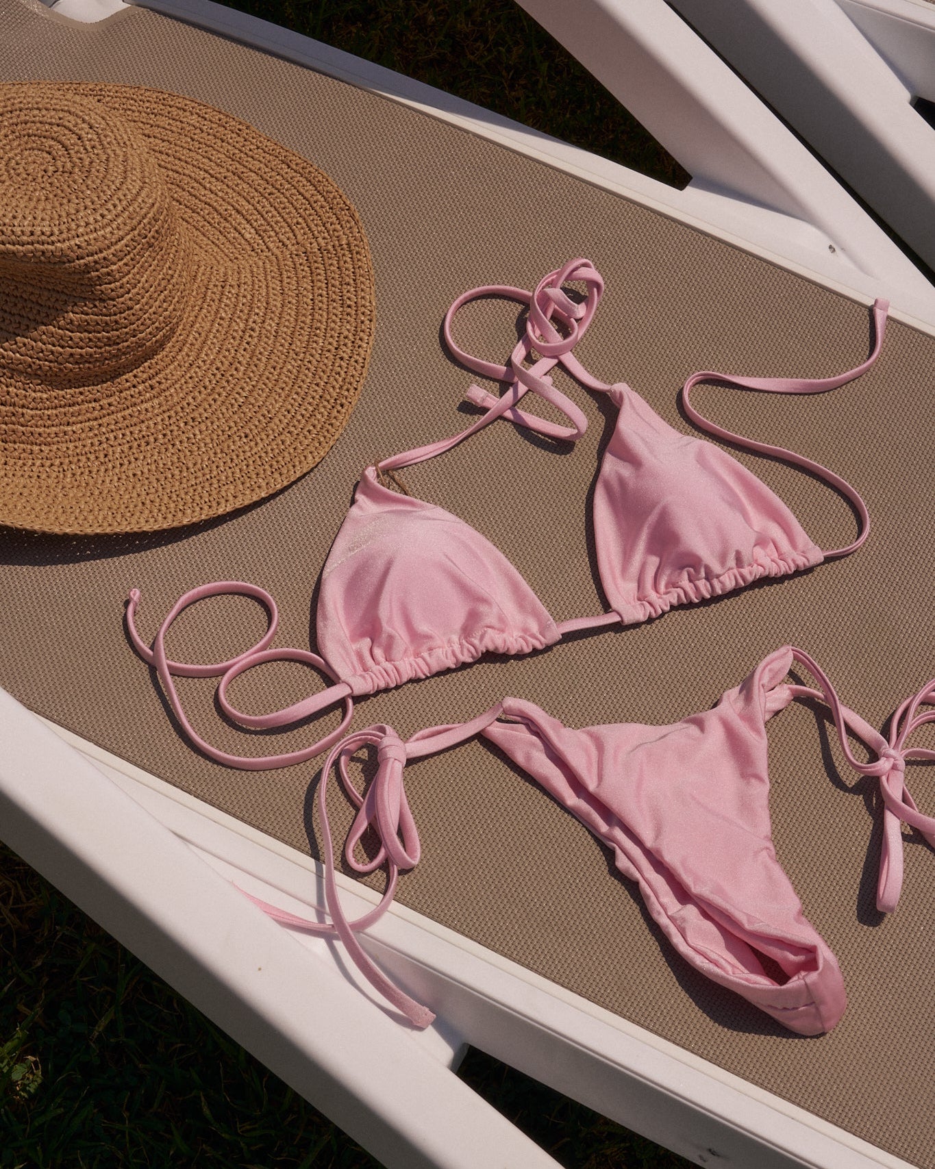 LIV Pink Bikini Swimsuit – Ruched Bottom