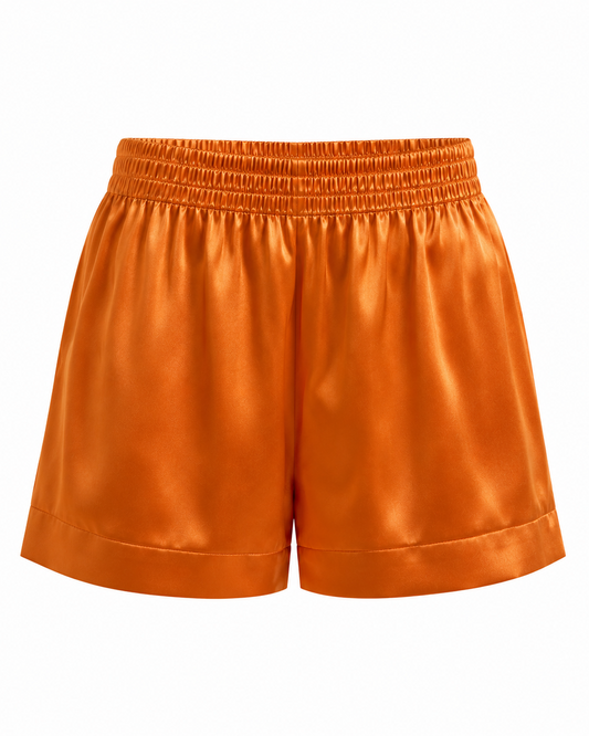 KAIA SILK-SATIN ORANGE BOXERS