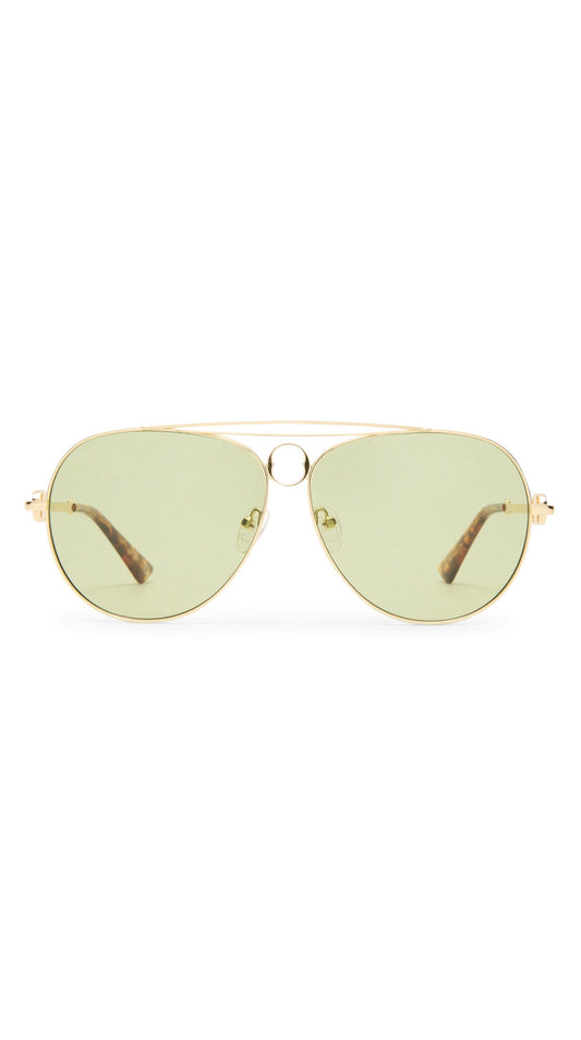Abracadabra bright gold green sunglasses