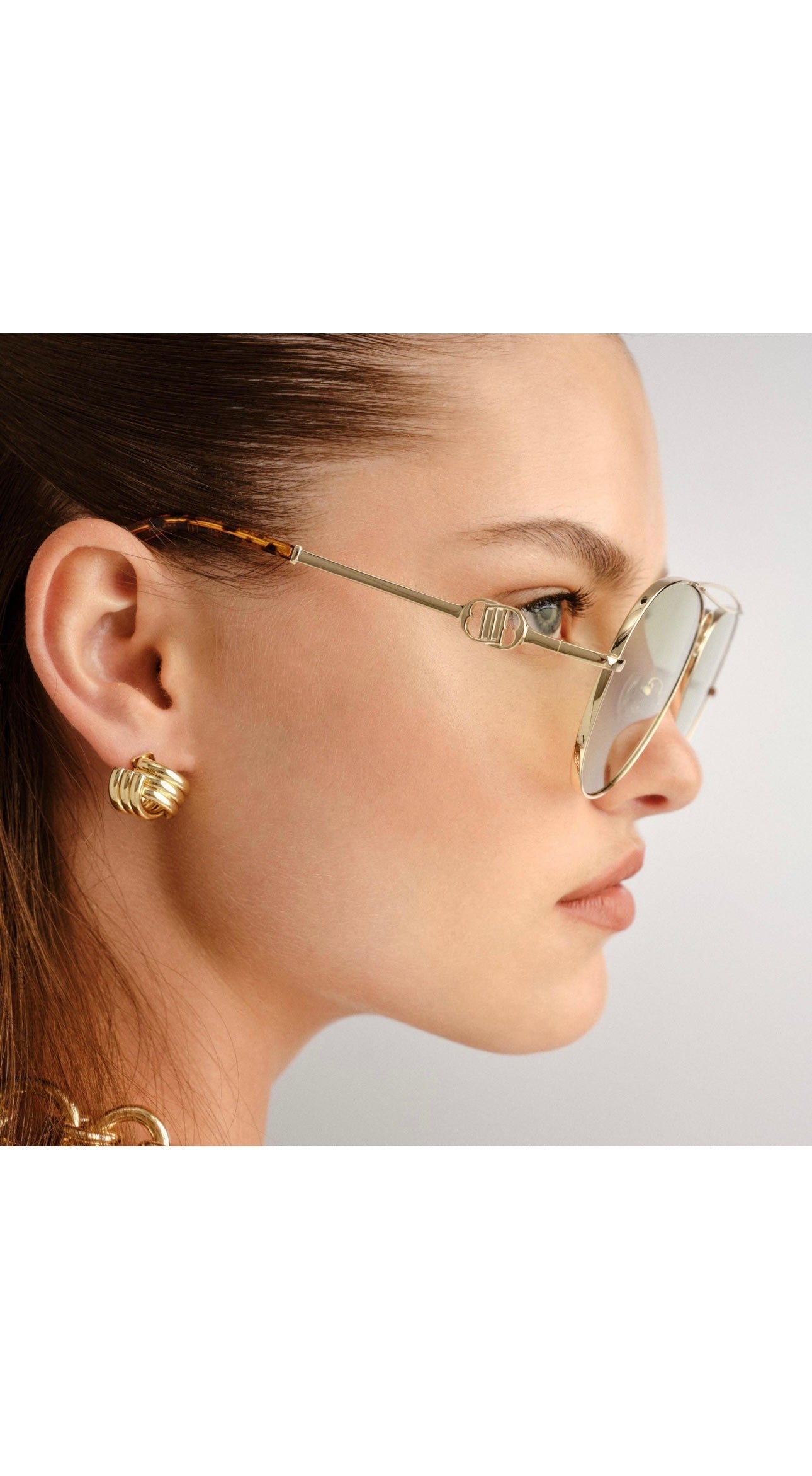 Abracadabra bright gold green sunglasses