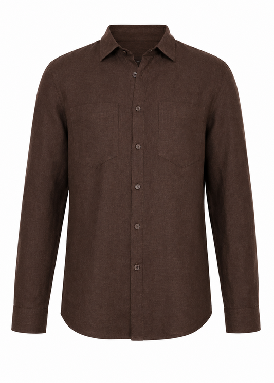 Unisex Brown Casual Shirt – Lightweight & Timeless Everyday Style
