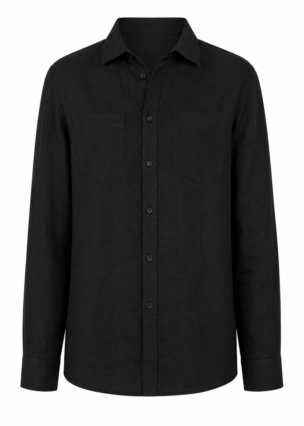 Unisex Black Linen Shirt – Lightweight & Breathable Casual Button-Up