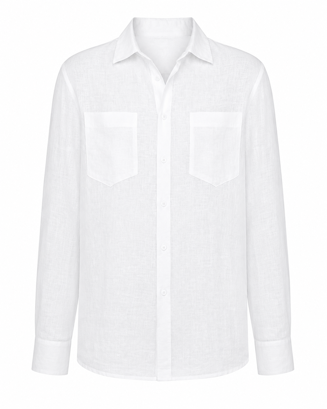 Unisex White Button-Up Shirt – Clean & Breathable Everyday Essential