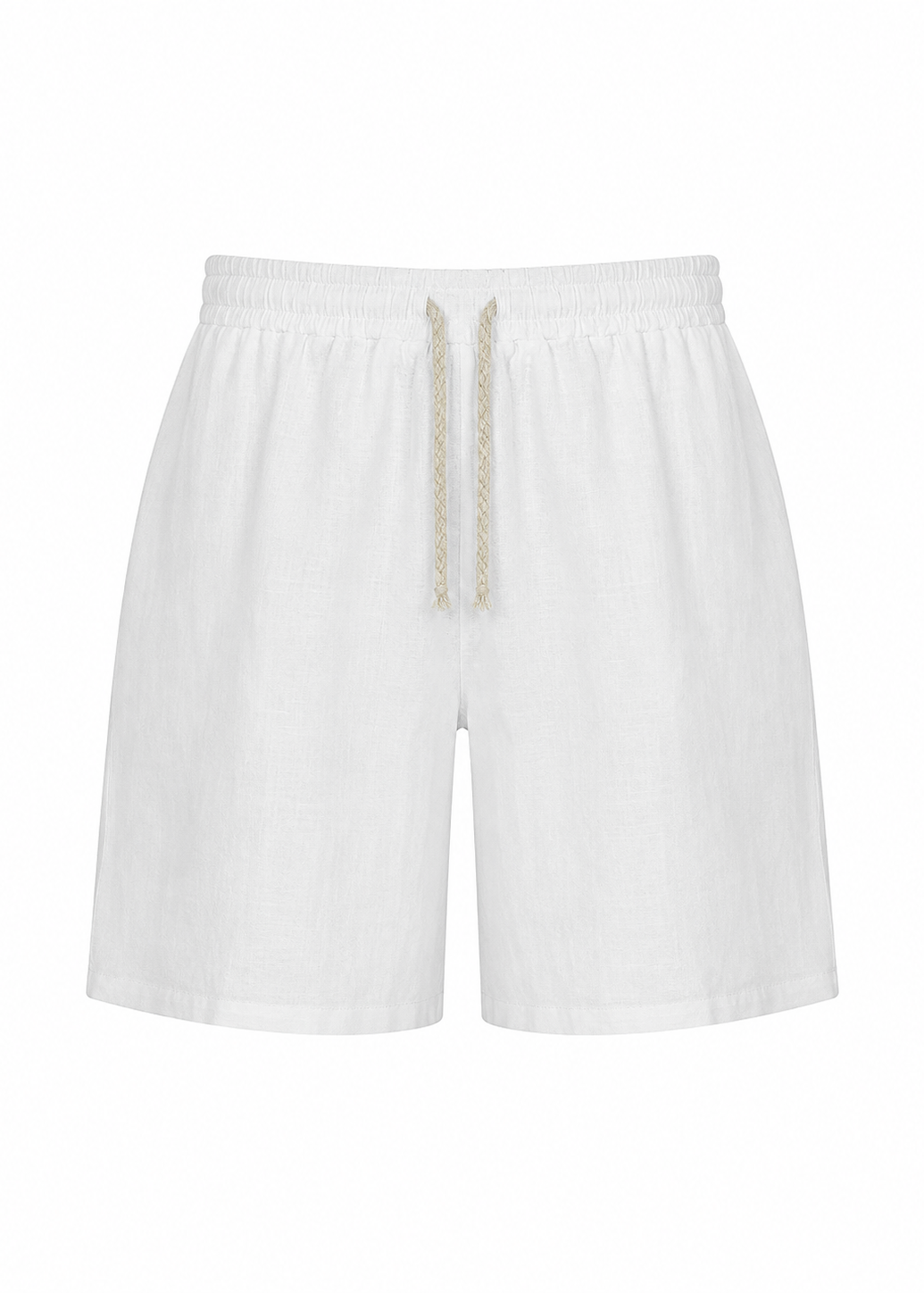 Unisex White Linen Shorts – Relaxed Lightweight Breathable Summer Shorts