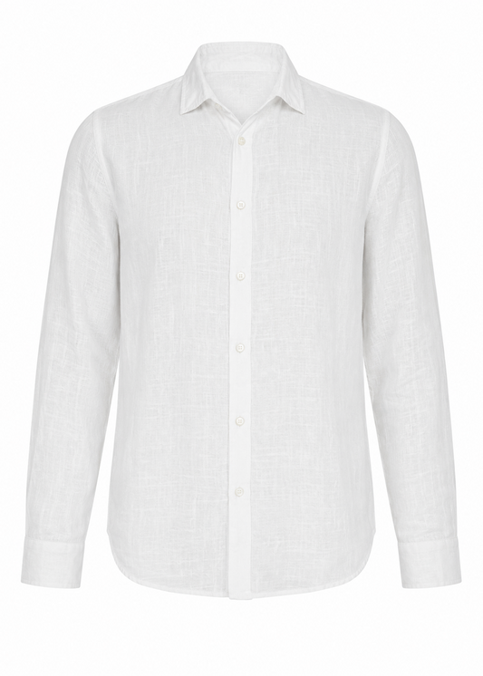 Unisex White Button-Up Shirt – Lightweight Breathable Everyday Shirt