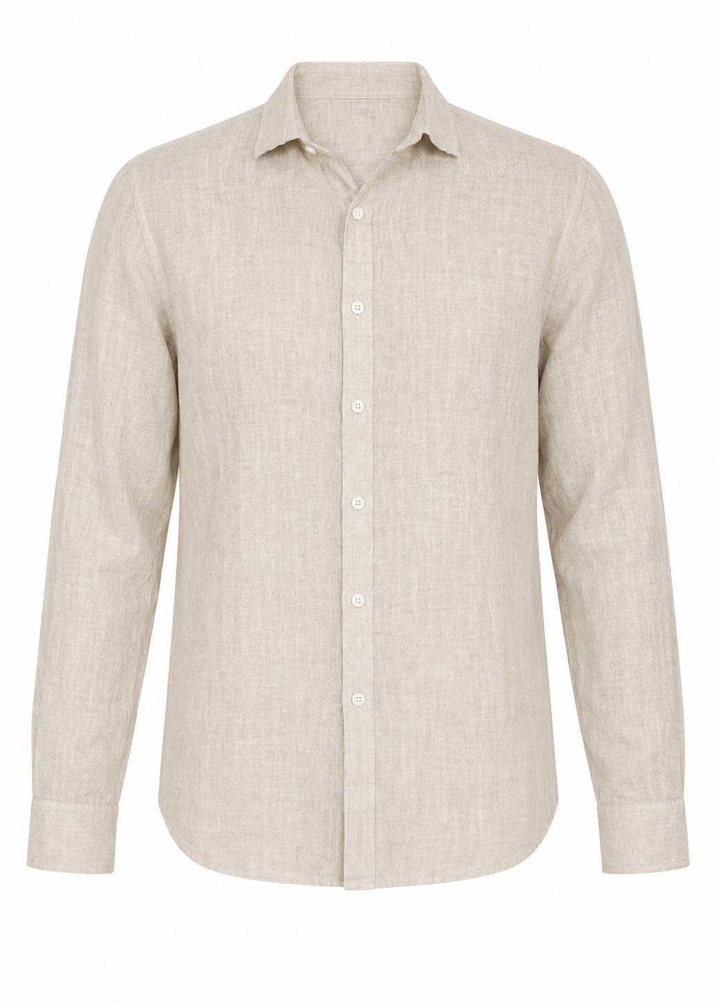 Unisex Beige Button-Up Shirt – Lightweight & Versatile Everyday Style