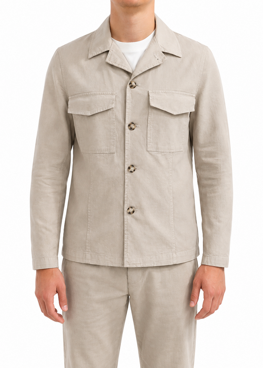 Men’s Beige Casual Jacket – Lightweight & Versatile Outerwear