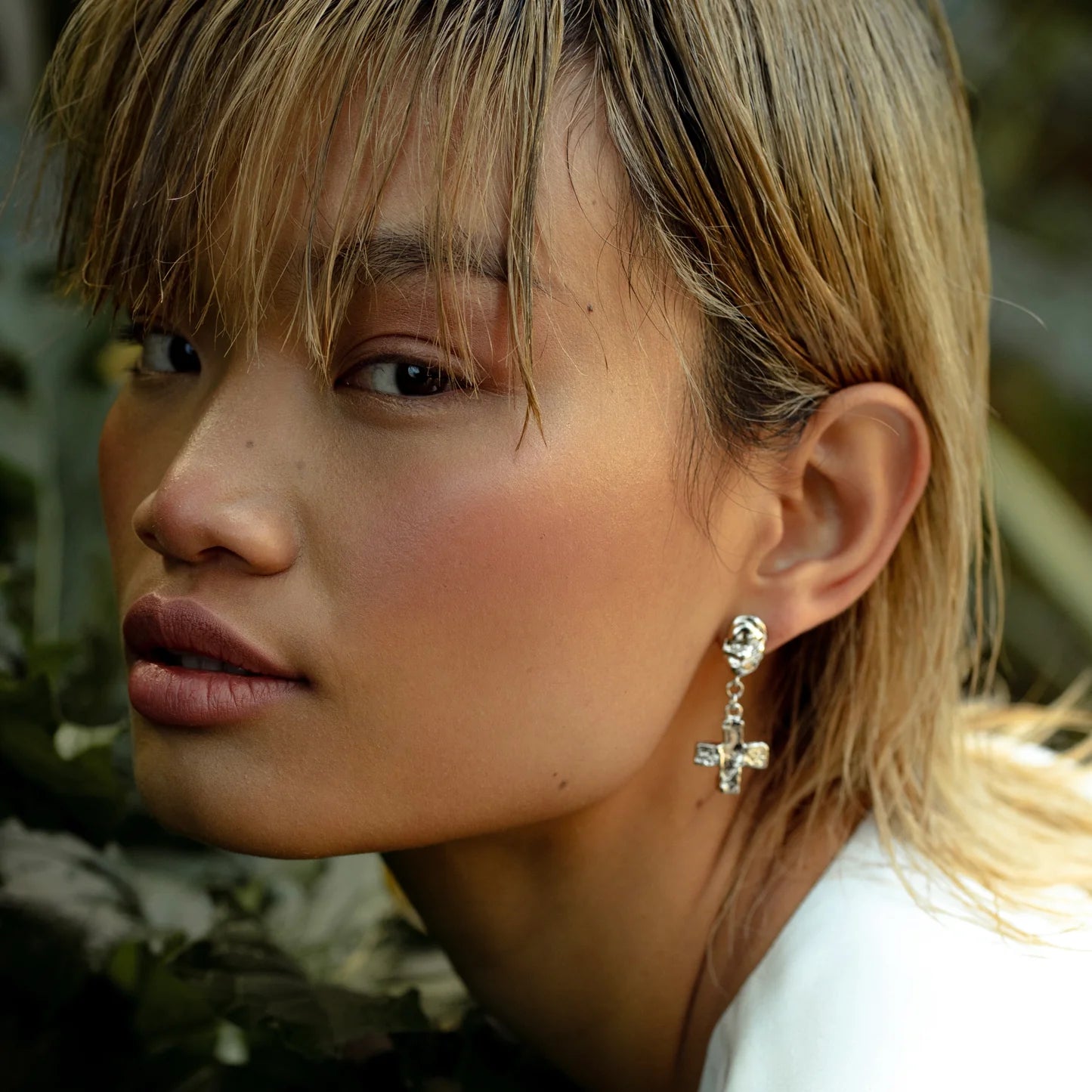 Asymmetric Earrings OBERIG platinum