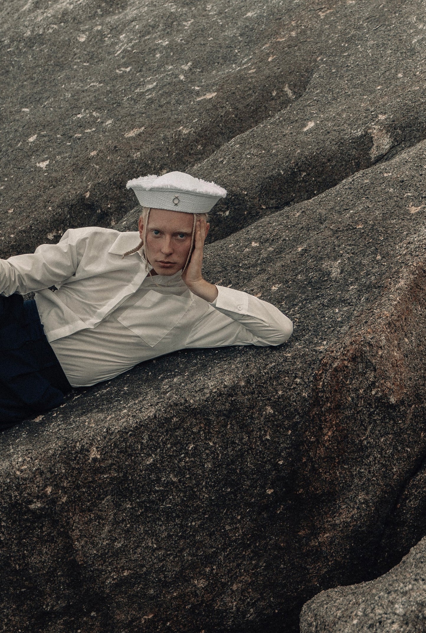 White tweed sea hat