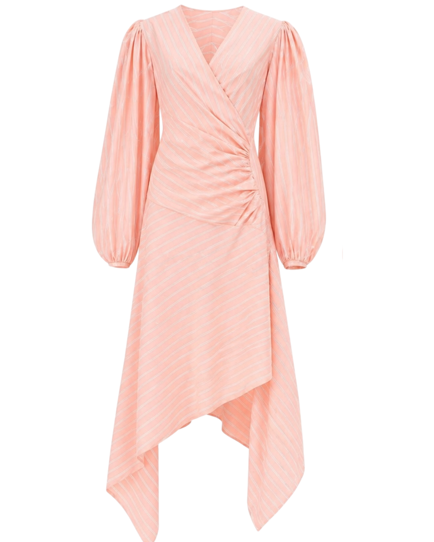 Midi Dress in Peach and White Stripe