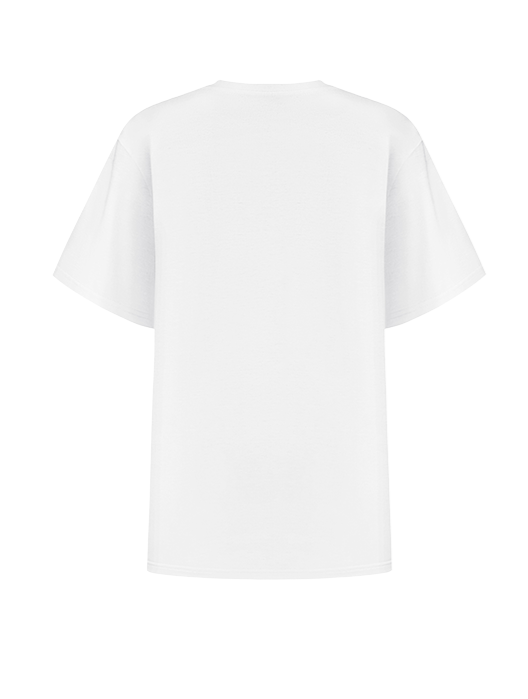 COTTON T-SHIRT WITH PLEATED DECOR WHITE