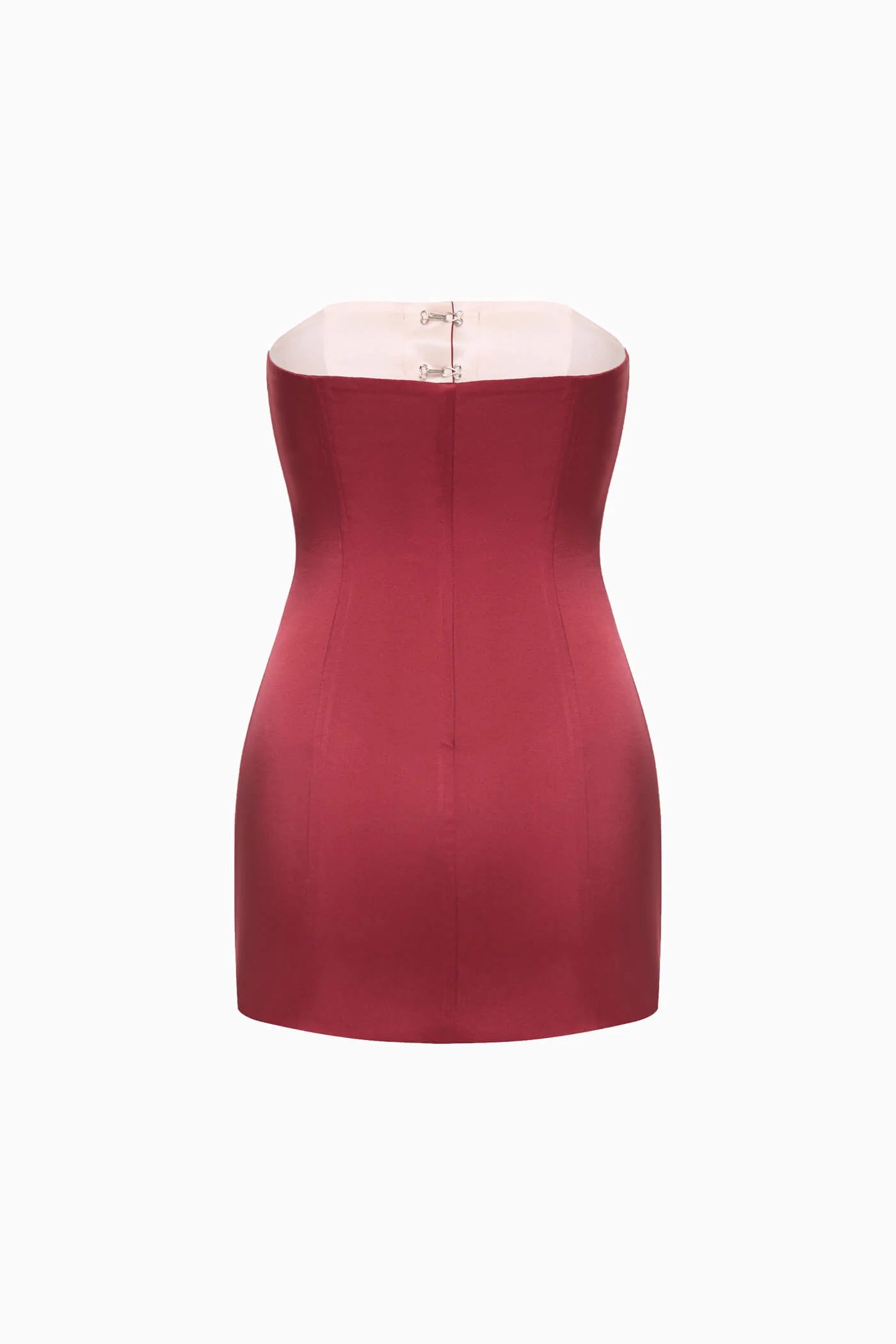 TWO SIDED LOREN DRESS BURGUNDY-PEACH