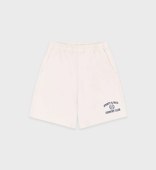 Varsity crest gym short cream/navy