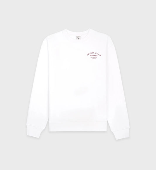 Wellness studio crewneck white/Merlot