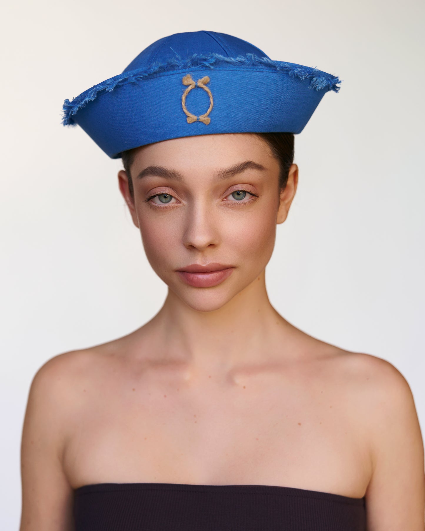 Linen sea hat blue