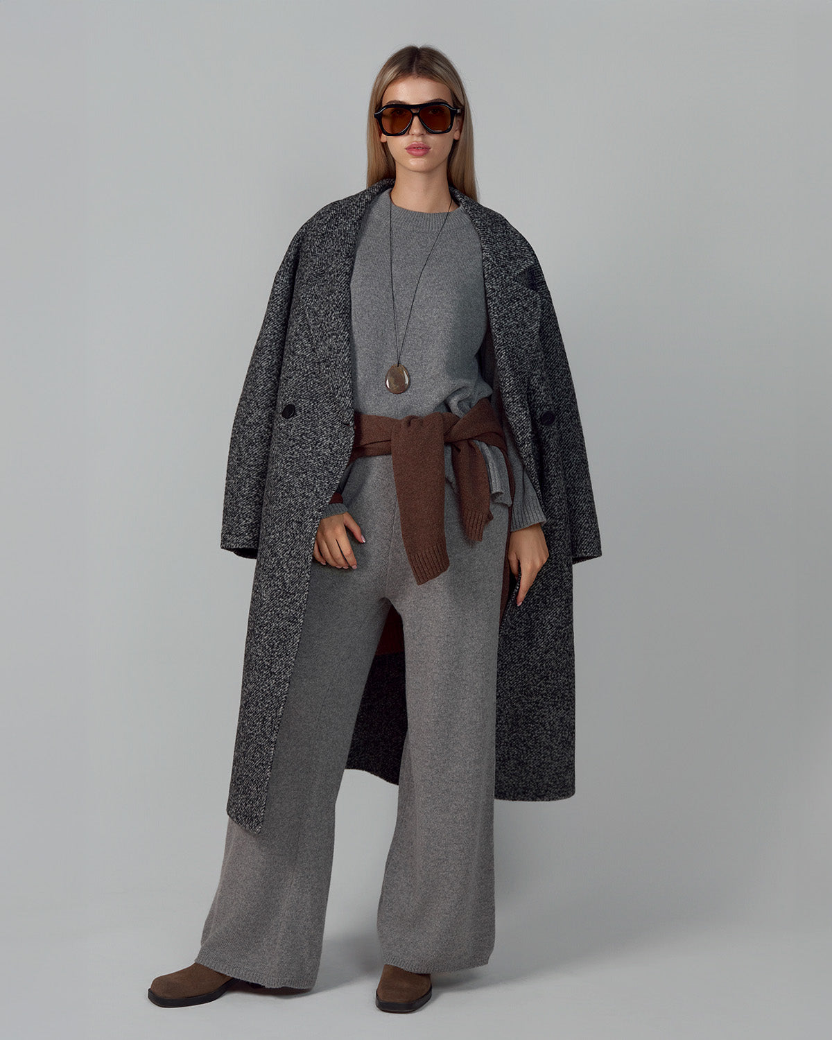 WOOL COAT GRAY MELANGE