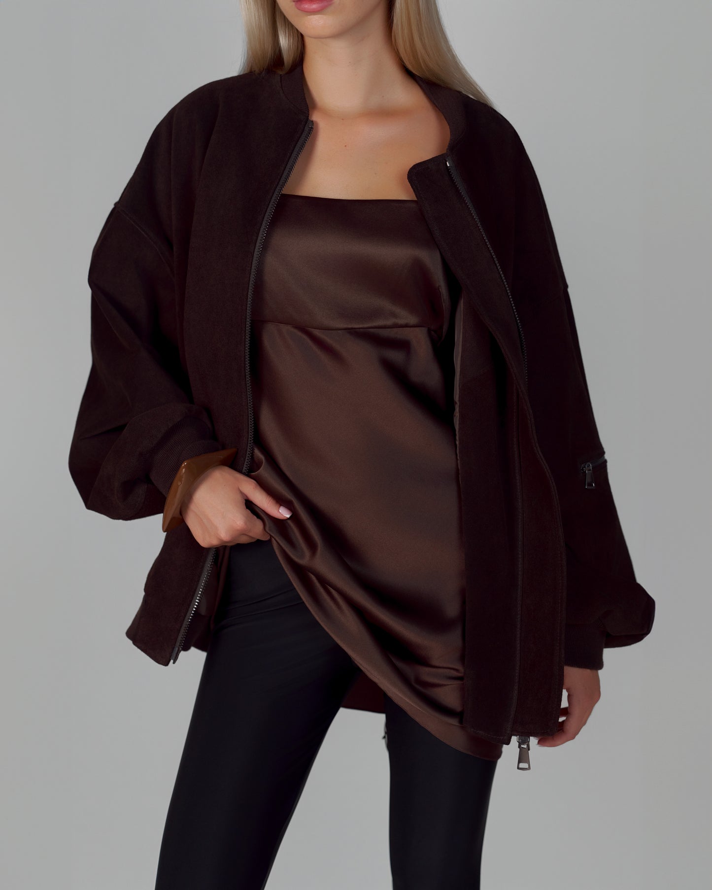 NAOMI MINI DRESS DARK CHOCOLATE