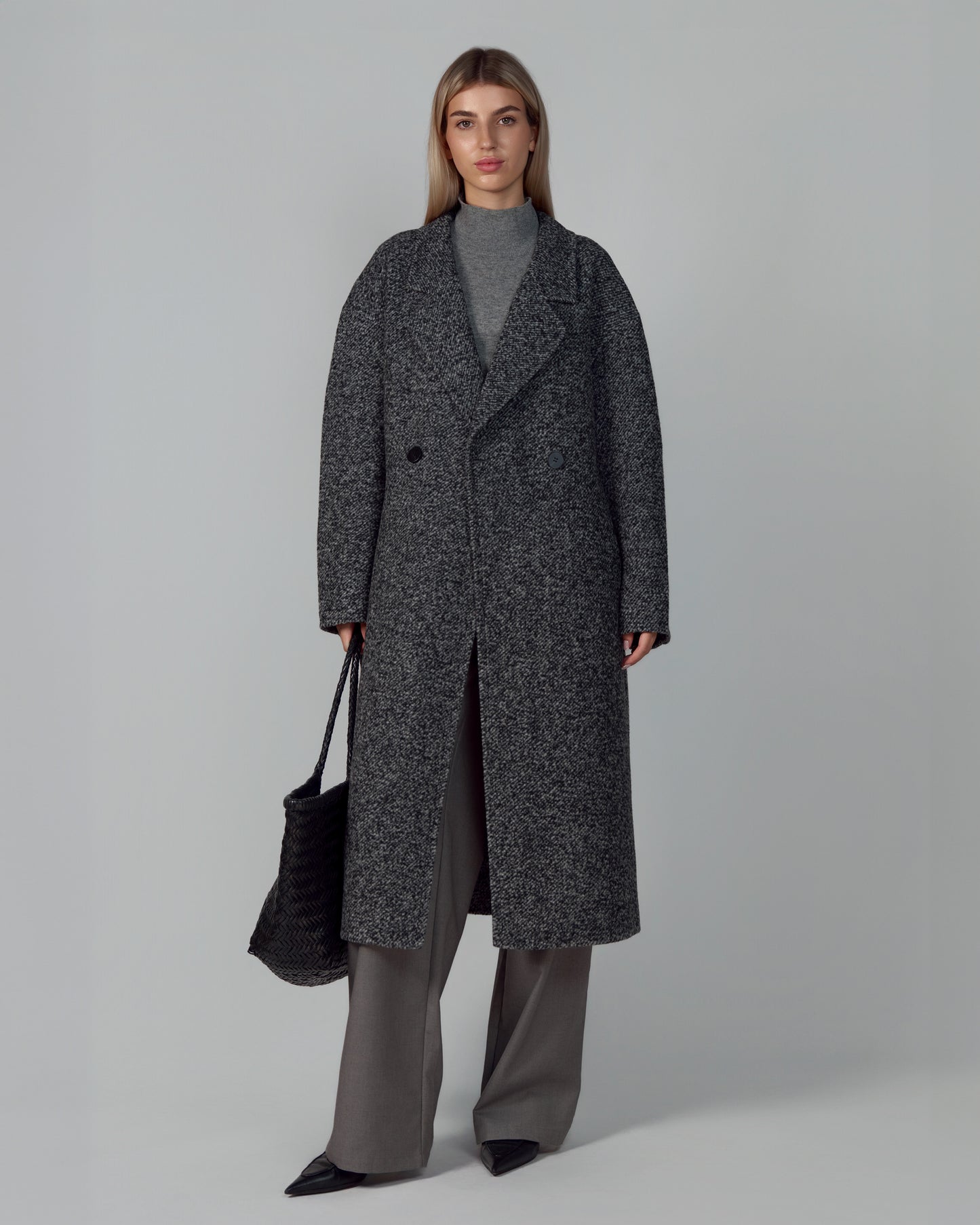 WOOL COAT GRAY MELANGE