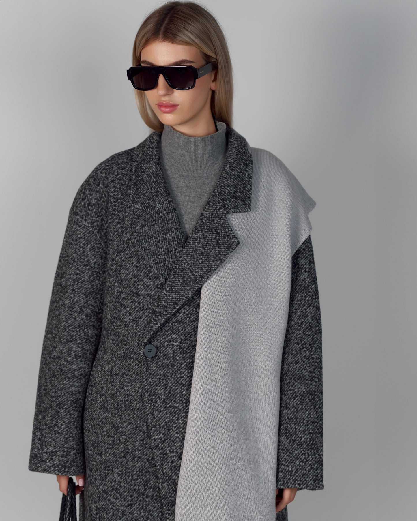 WOOL COAT GRAY MELANGE