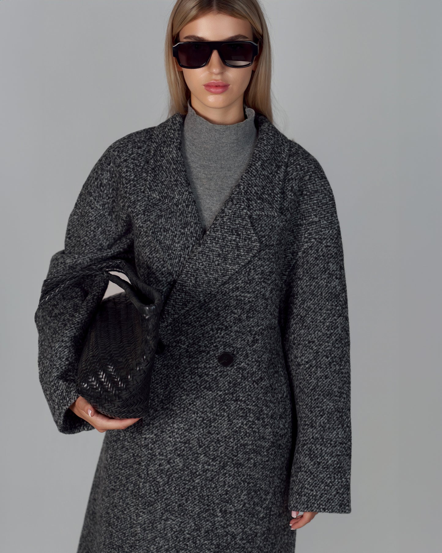 WOOL COAT GRAY MELANGE
