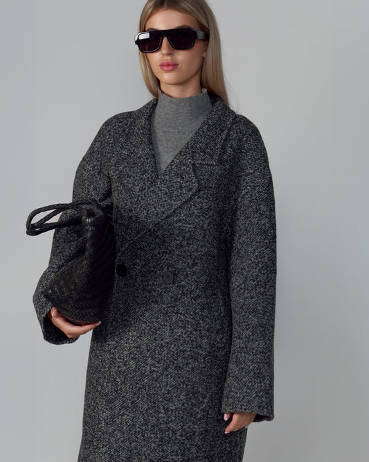WOOL COAT GRAY MELANGE