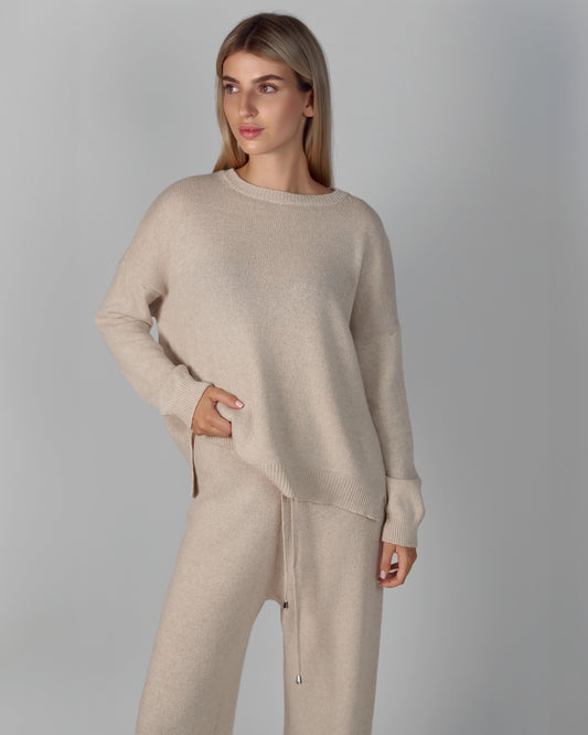 MERINO WOOL AND CASHMERE SUIT BEIGE