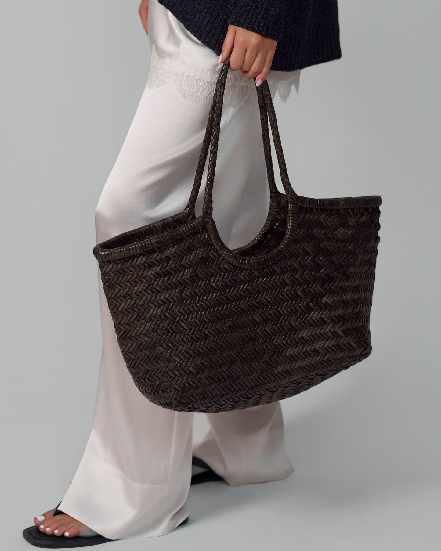 LEATHER HANDMADE BAG KHAKI