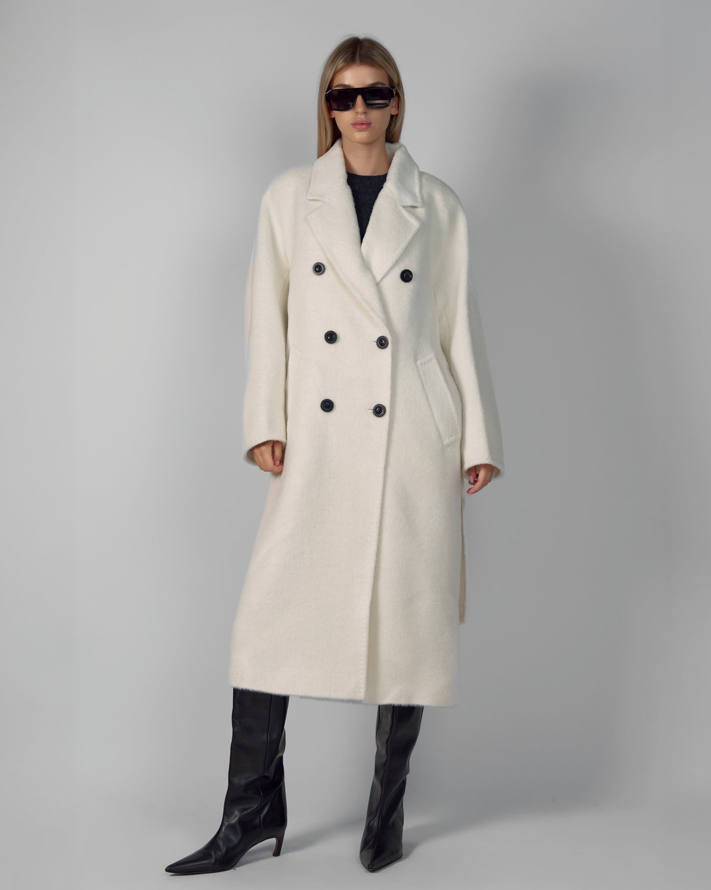 ALPACA WOOL COAT MILK