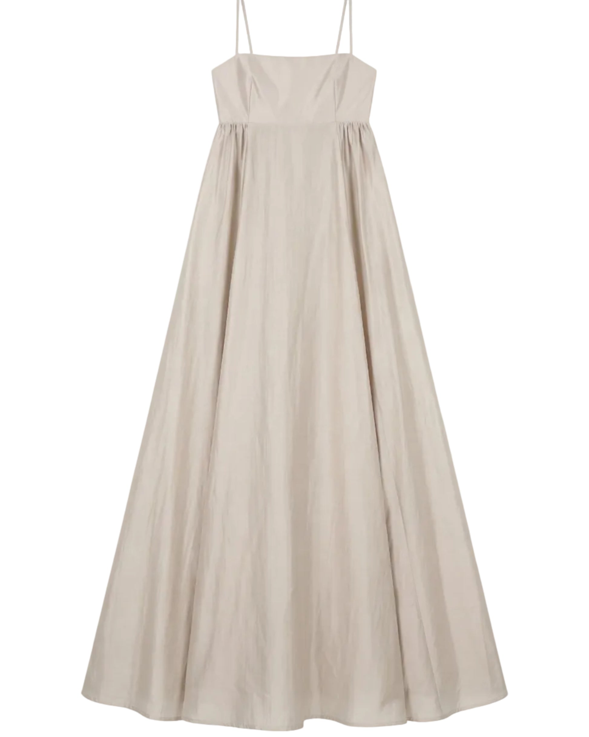 beige sun dress Summer Dress Straps Neck Split Front High-slit Beige Long Prom Dress
