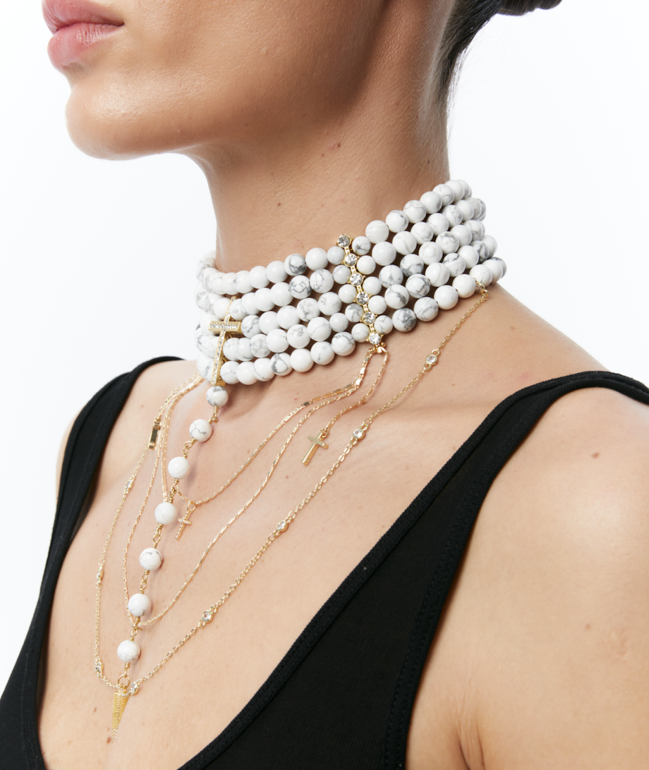 "INNOCENT" NECKLACE MARBLE WITH GOLDEN