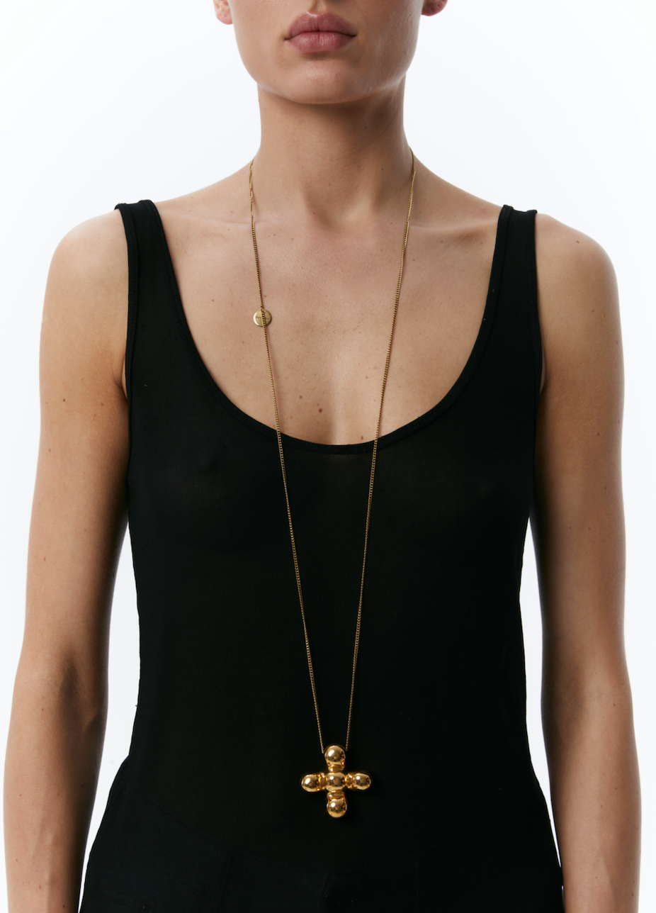 "BLOOM" CERAMIC NECKLACE GOLDEN