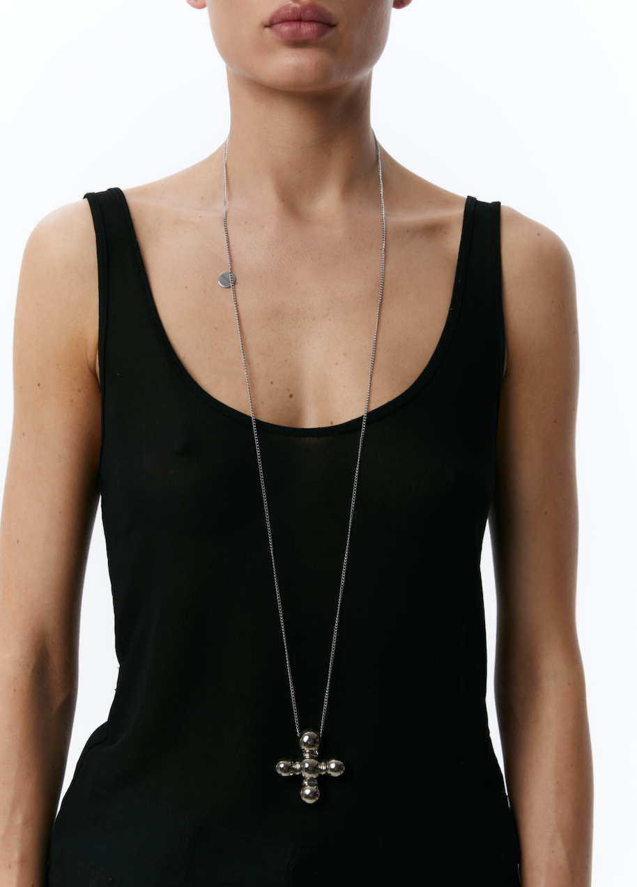 "BLOOM" CERAMIC NECKLACE SILVER