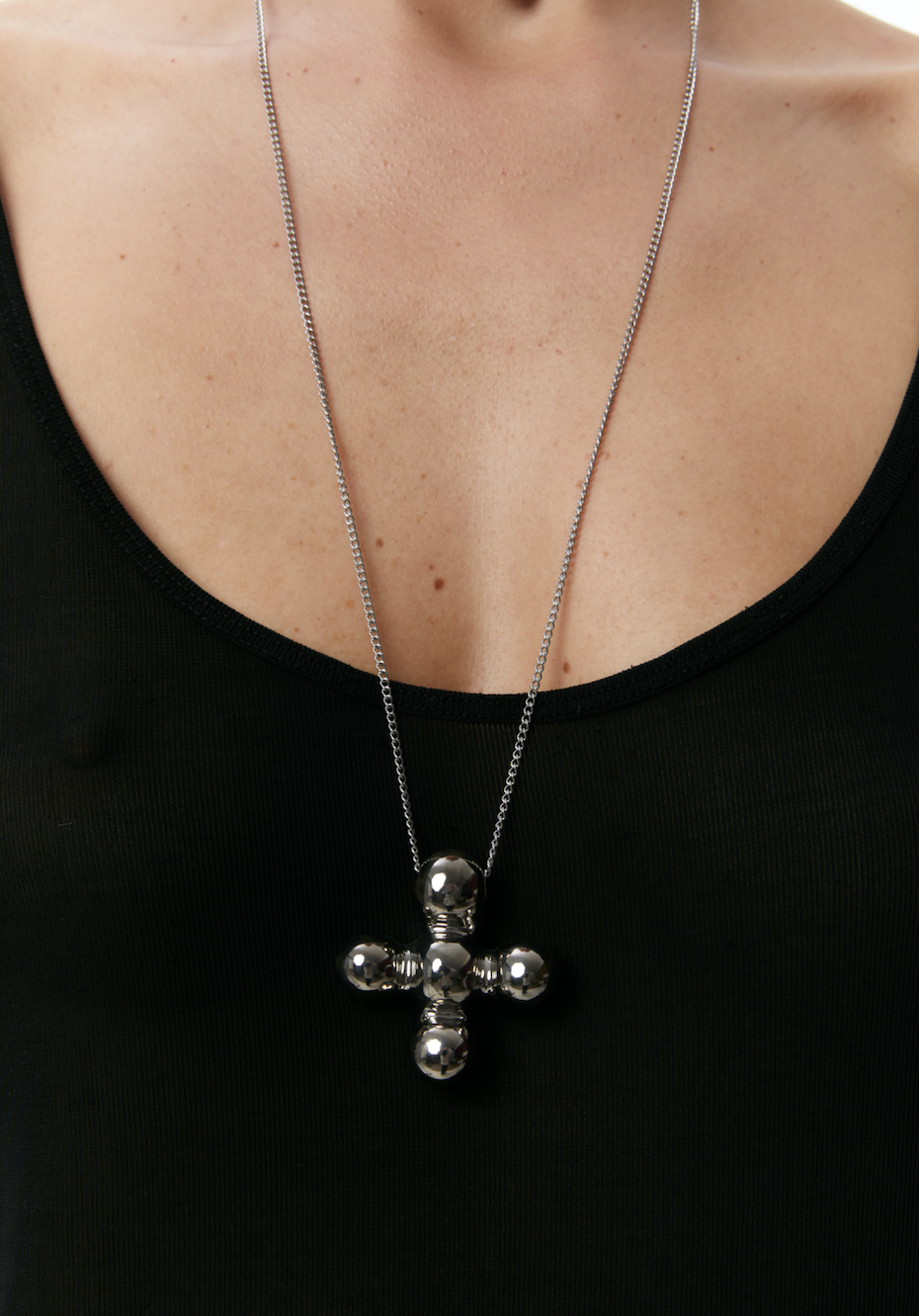 "BLOOM" CERAMIC NECKLACE SILVER