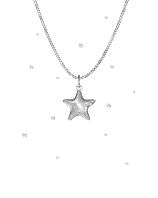 NECKLACE STAR WITH DIAMONDS - MAKE A WISH