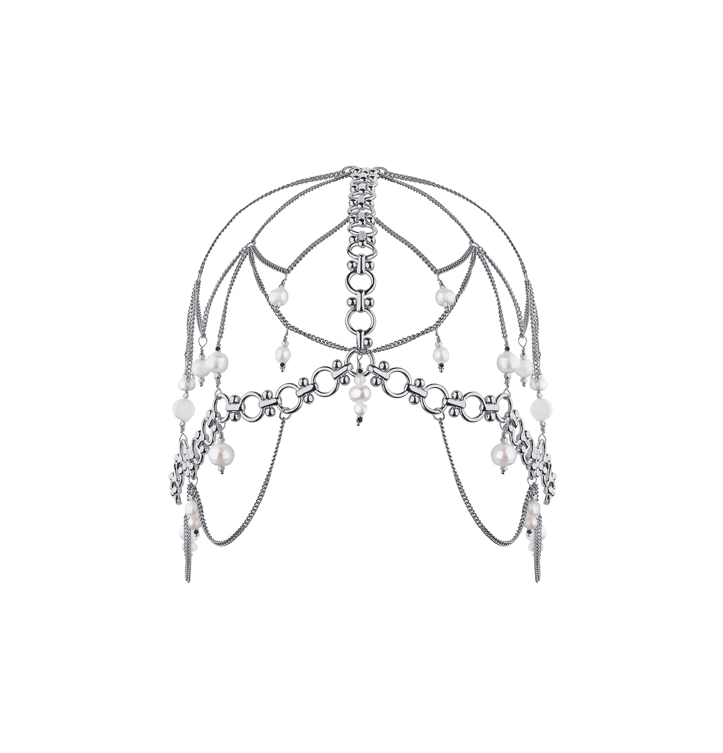 "KIRA" HAIR ACCESSORIES WITH PEARLS SILVER