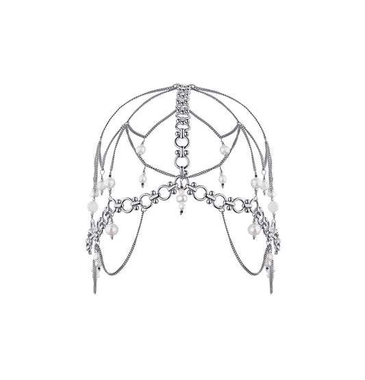 "KIRA" HAIR ACCESSORIES WITH PEARLS SILVER