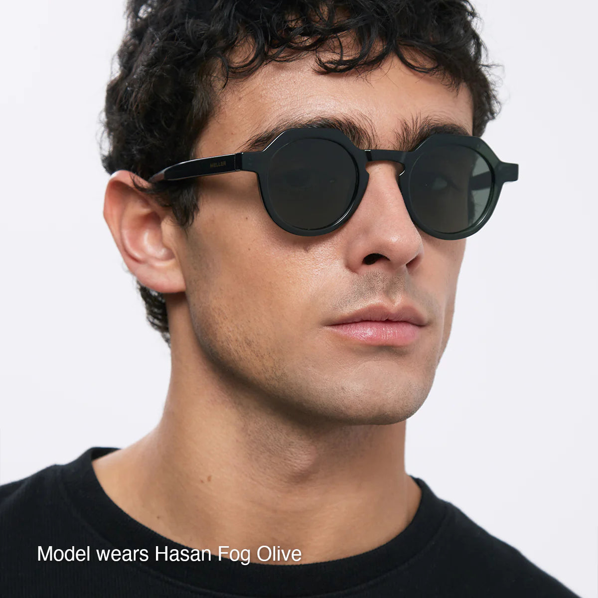 Hasan all black sunglasses